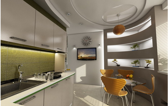проект кухни выполнен архитектурным бюро Алексея Сухова