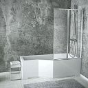 Акриловая ванна Besco INTEGRA 150х75 с 2-створчатой шторой из закаленного стекла