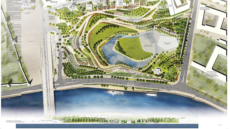 Мастер-план парка &laquo;Зарядье&raquo; по проекту команды во главе с ТПО &laquo;Резерв&raquo;