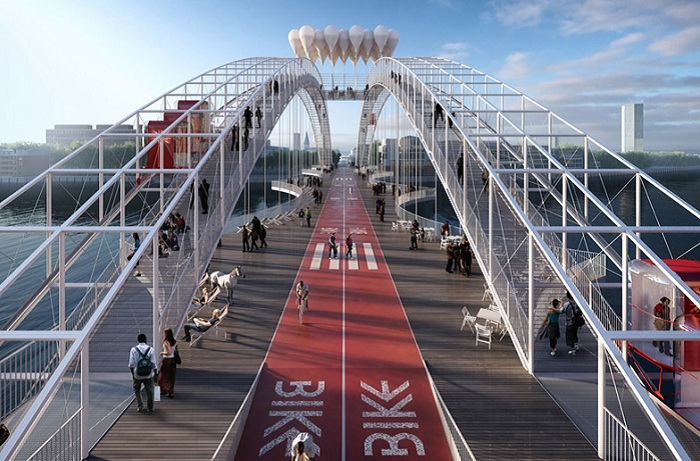 Проект лондонского моста для пешеходов и велосипедистов.