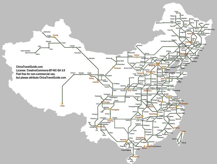 Сеть скоростных железных дорог в Китае