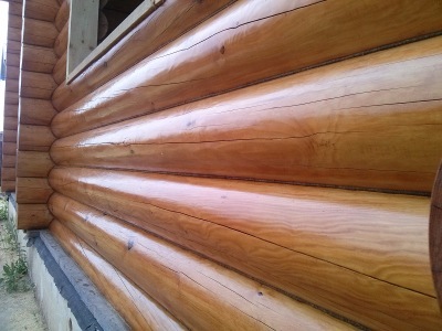  покраска сруба