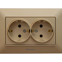 Розетка 2-я с/з Panasonic Karre Plus & Arkedia Slim, скрытая. Цвет: бронза, черный, серебро, темно-серый