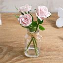 Искусственный цветок с вазой Twin Rose 5,5×5,5×18 см