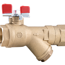 Моноблок «МАГНУМ» (запорный шаровой кран + фильтр + обратный клапан) - ручка-бабочка (по запросу: рукоятка рычажная, DN 15)