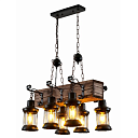 Люстра JM006 6xE27 WOOD+IRON 55x42x100см (TEKAVIZE) 159-17846
