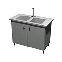 #549.Столы-мойки двойные металлические (1200 СМДн-М нерж.сталь)