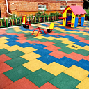 Резиновая разноцветная плита "Rubber Max Sport" для детской площадки (1000 х 1000 х 30 мм)