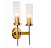 Бра Gold Aluminium Bronze Cylinder Clear Reeded Glass Joseph Fonteyn Fluted Wall Light with 2xE14 Fitting 151-19496