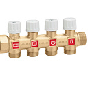 CALEFFI  Коллектор с вентилями-отсекателями для тёплого пола 3/4" Х2