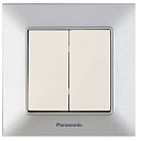 Выключатель 2-клавишный с подсветкой, бронза Karre Plus Panasonic. Цвет: бронза, черный, серебро, темно-серый