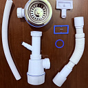 Сифон для кухни с большим отстойником и нержавеющей чашкой Ф114 мм