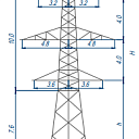 Опоры линий электропередачи 1У110-4В+10