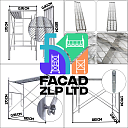 Леса строительные, оцинкованные, легкие, с настилами, Китай