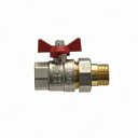 F.I.V Кран шаровой с красной ручкой D15