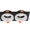 Светильник квадратный GU5.3, черный и белый, 2 светильника (TEKLED), артикул 143-03506