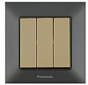 Выключатель 3-клавишный Karre Plus Panasonic. Цвет: бронза, черный, серебро, темно-серый