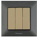 Выключатель 3-клавишный Karre Plus Panasonic. Цвет: бронза, черный, серебро, темно-серый