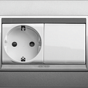 4М Рамка метал титан-монохромавая,роз 2М выкл. 2М белые