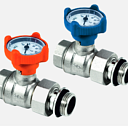 RBM шаровой кран с термометром прямой 3/4 (синий)