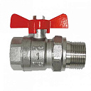 Кран с накидной гайкой с синий ручкой D20