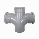 Крестовина ПП для внутренней канализации 87° Ду 110х110х110 с плавным радиальным подключением OSTENDORF