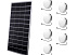 LED cветильник 100 W на солнечных панелях 5ти-комплектный