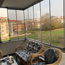 Складное остекление одинарным стеклом
