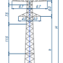 Опоры линий электропередачи 1П220-2-4,9