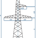 Опоры линий электропередачи 1У220-3+5
