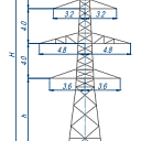 Опоры линий электропередачи 1У110-7+5