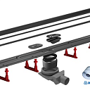 Душевой лоток "PRIMO COMPACT LINE 650" ЧЕРНЫЙ МАТОВЫЙ  (комбин. затвор) - 2 в 1