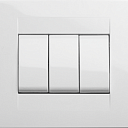 3M Рамка белая, выключатель 1Mx3 белый GEWISS,Италия