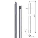 Стержень заземления с заострением, оцинкованный 20X1500