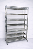 Стеллаж из нержавеющей стали с решётчатыми полками