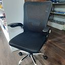 Кресло офисное вращающееся (ткань, спинка сетка, черное)