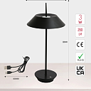 Светильник настольный SCANDINAVIAN 08, LED, металл, D200xH365, черный, артикул 130-03688