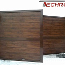 Распашные ворота из итальянских сендвич-панелей с автоматикой. Темир дарвоза.