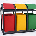 Модульная урна для раздельного сбора отходов (3 секции)