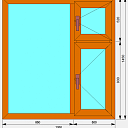 Окно-7_2 Ламинированый ПВХ 6000