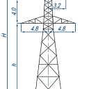 Опоры линий электропередачи 1У110-3+5