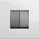 2M Pамка белая, выключатель 1Mx2 чёрный GEWISS,Италия