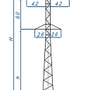 Опоры линий электропередачи ПС110-10В+1,3