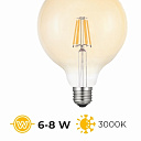 Лампа светодиодная филамент "TESS" G-125 6 Вт E27  2700K