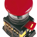 Кнопка AEAL22 "Грибок" с фиксацией красный d22мм 240В 1з+1р IEK