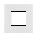 Рамка 4 модуля квадрат белое зеркало 575084