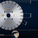 Отрезной диск с рабочей частью из стали для резки бетона Φ 350 mm - 40x3.8x15x50