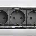 6M Рамка белая, розетки 2Mx3 чёрные GEWISS,Италия