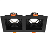 Светильник прямоугольный встраиваемый наклонный downlight GU5.3, черный, 2 светильника (TEKLED), артикул 143-03516