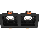 Светильник прямоугольный встраиваемый наклонный downlight GU5.3, черный, 2 светильника (TEKLED), артикул 143-03516